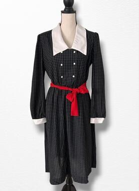 Vintage 1970s Lady Carol Secretary Dress, Size 14